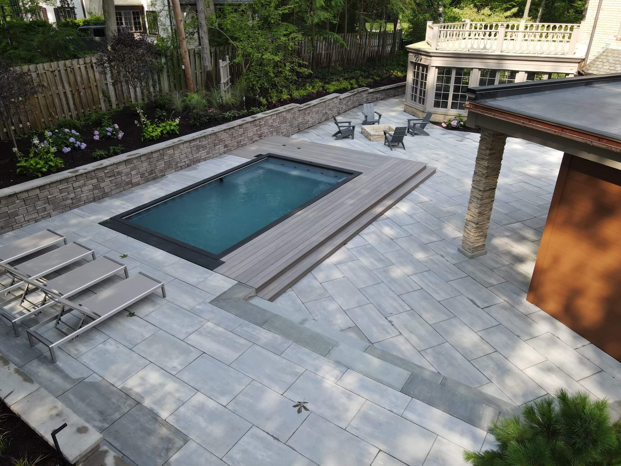 Backyard with Pool and Sitting Areas